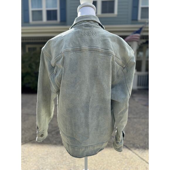 MSRP $128 LNDN by Free People Organic Cotton Light Washed Denim Jacket Size S-M - Picture 10 of 14